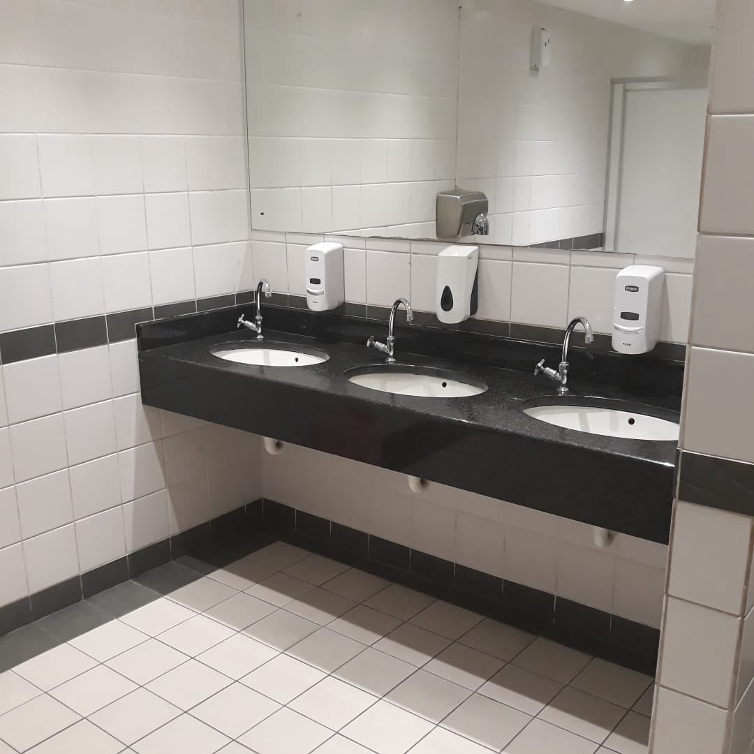 Commercial bathroom installation