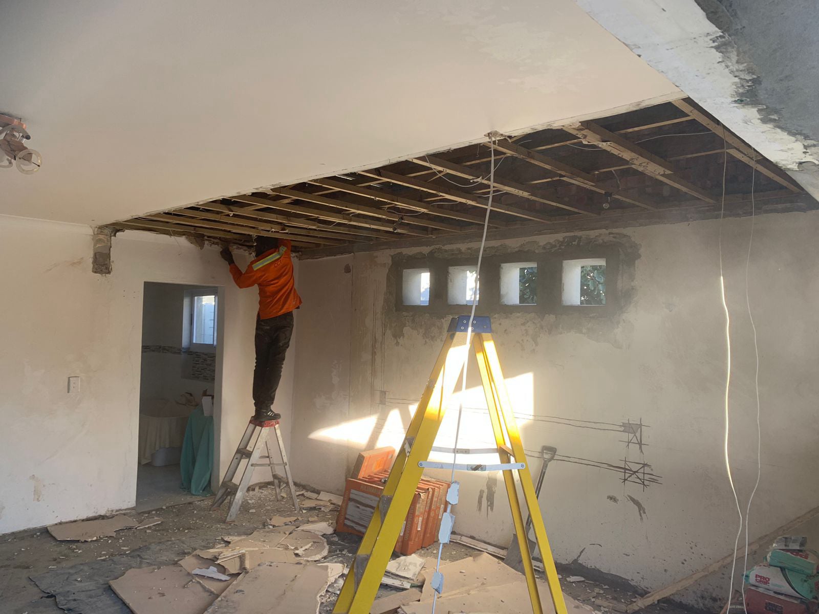 Ceiling renovation before