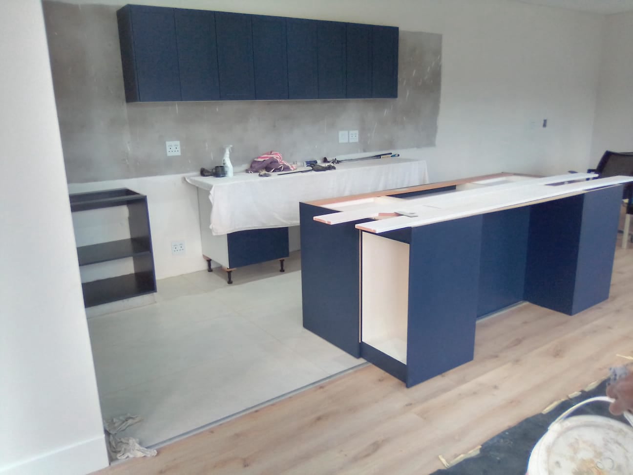Kitchen installation in progress